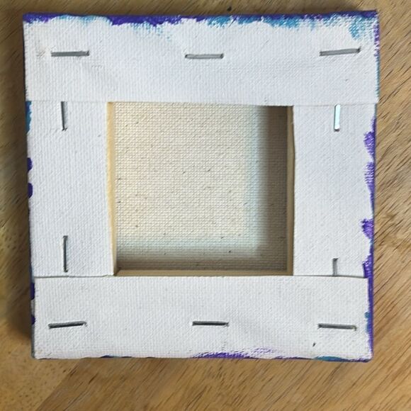 Original Acrylic Painting 4x4 Purple and Green and Silver Skull Painting - Picture 9 of 9